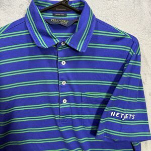 Polo Golf Ralph Lauren Men's Small‎ Blue Pima Cotton Striped Shirt Netjets